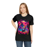 Vibrant Neon Deer T-Shirt: Eye-Catching Wildlife Art Tee - Perfect for Nature Lovers